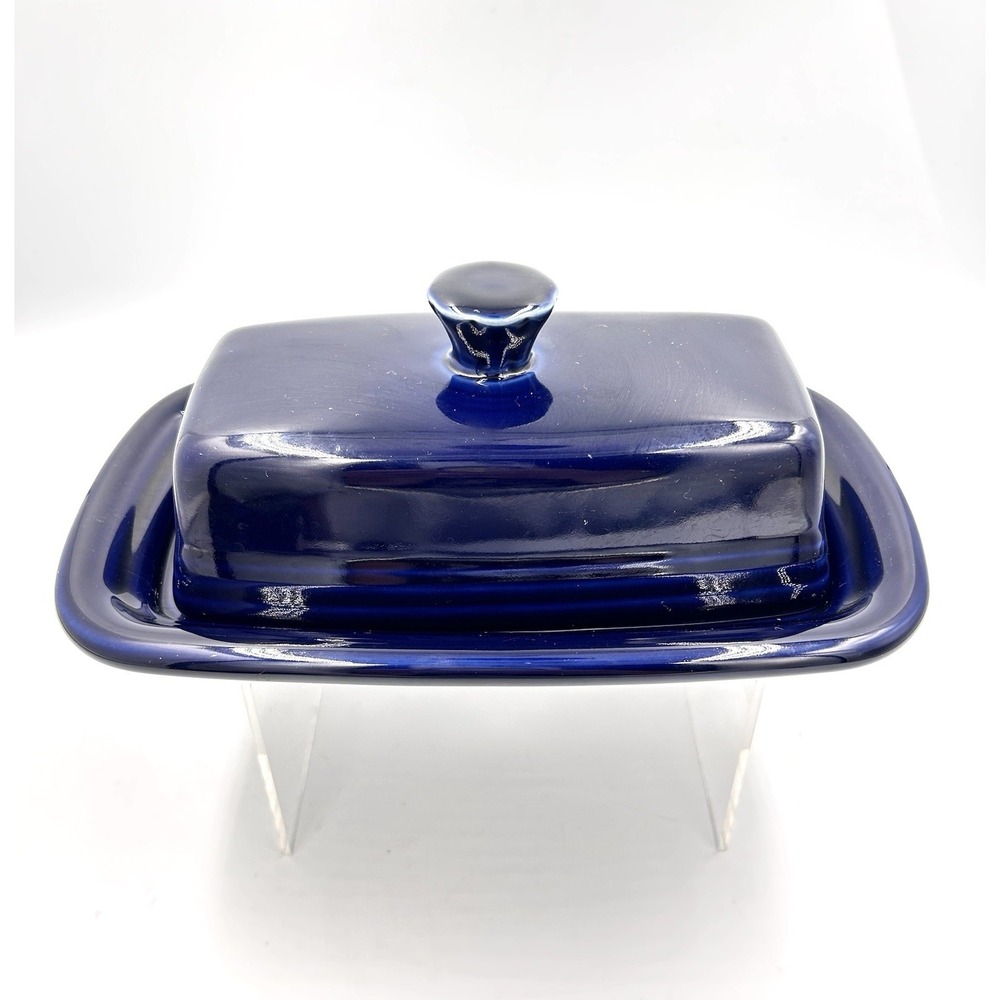 Fiesta Ware Cobalt Blue Butter Keeper Dish HLC USA